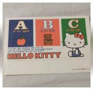 1976 Vintage Retro Hello Kitty Postcard